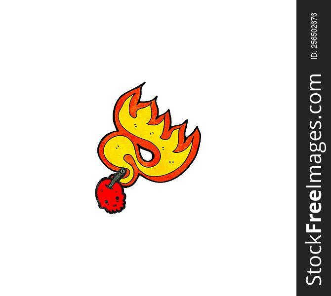 flaming cherry skull symbol