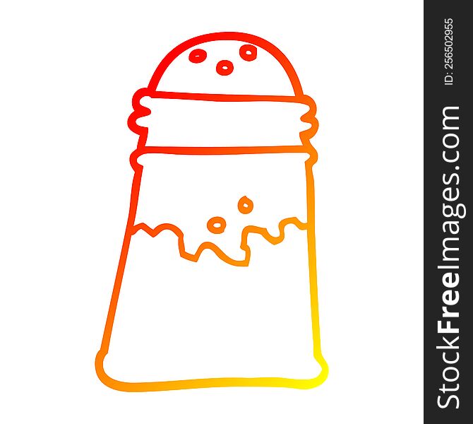 warm gradient line drawing of a cartoon salt shaker