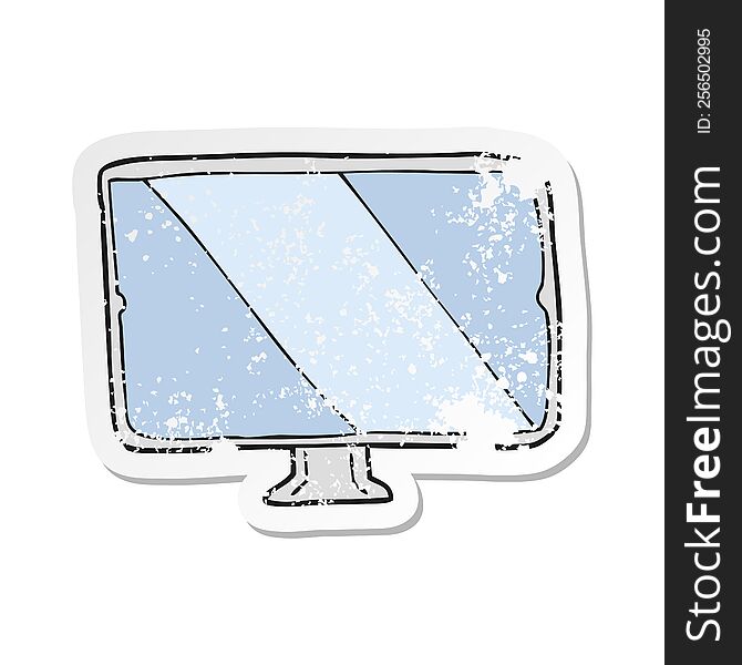 retro distressed sticker of a cartoon screen