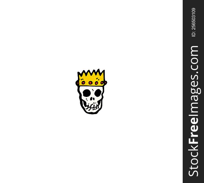 Skull Wearing Crown Cartoon