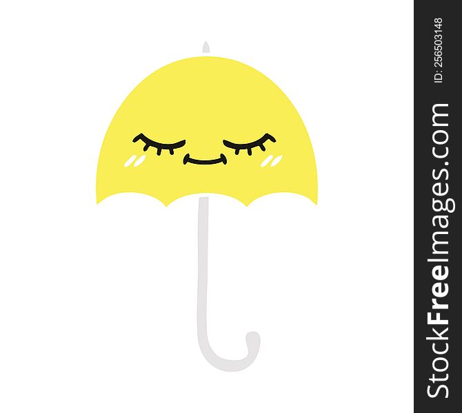 Flat Color Retro Cartoon Umbrella