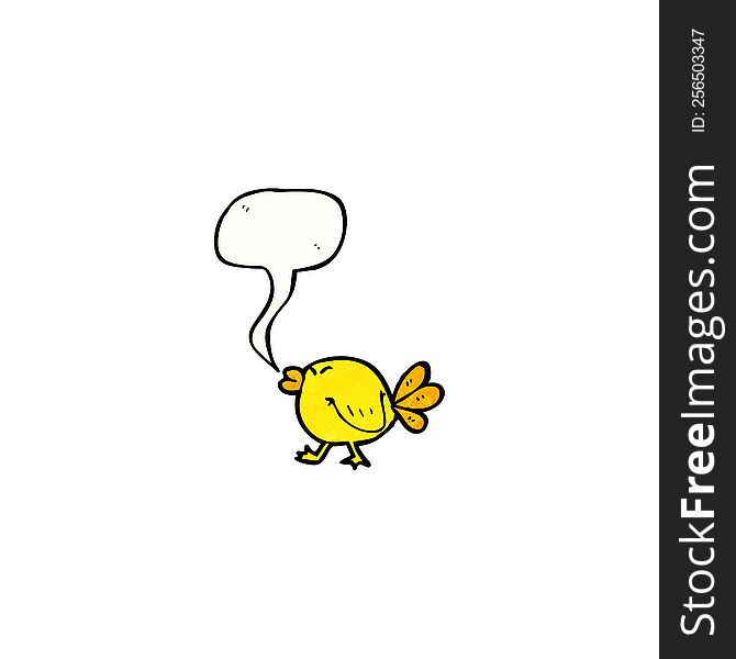 Funny Bird With Speech Bubble Cartoon