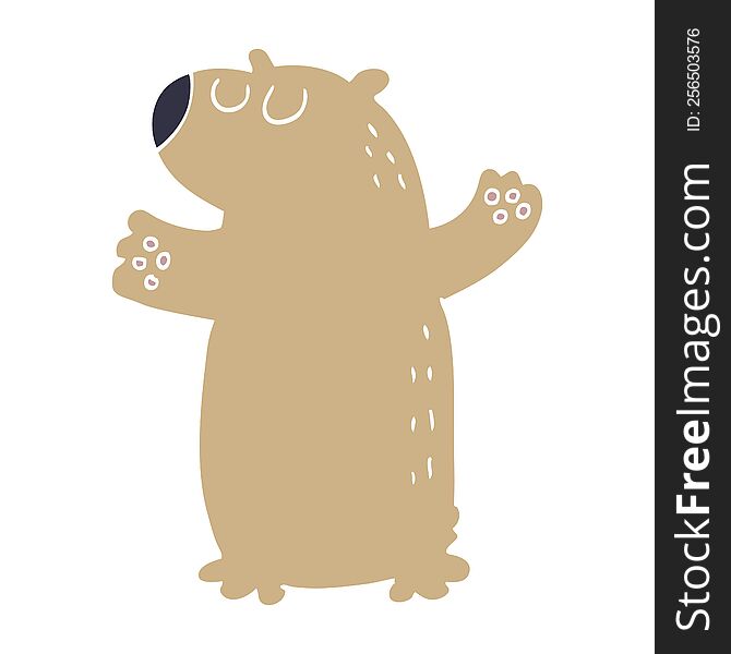 cartoon doodle bear standing