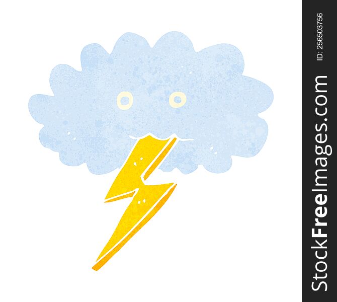 cartoon lightning bolt and cloud