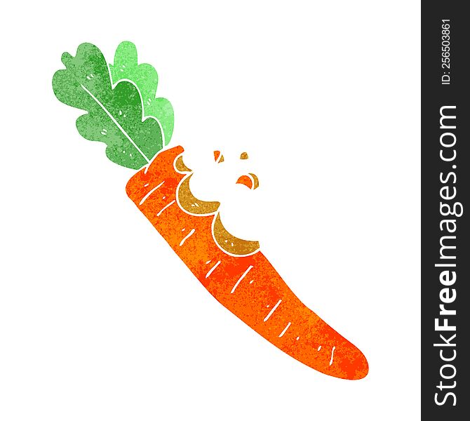 Retro Cartoon Bitten Carrot