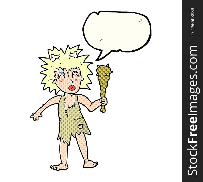 Comic Book Speech Bubble Cartoon Cave Woman