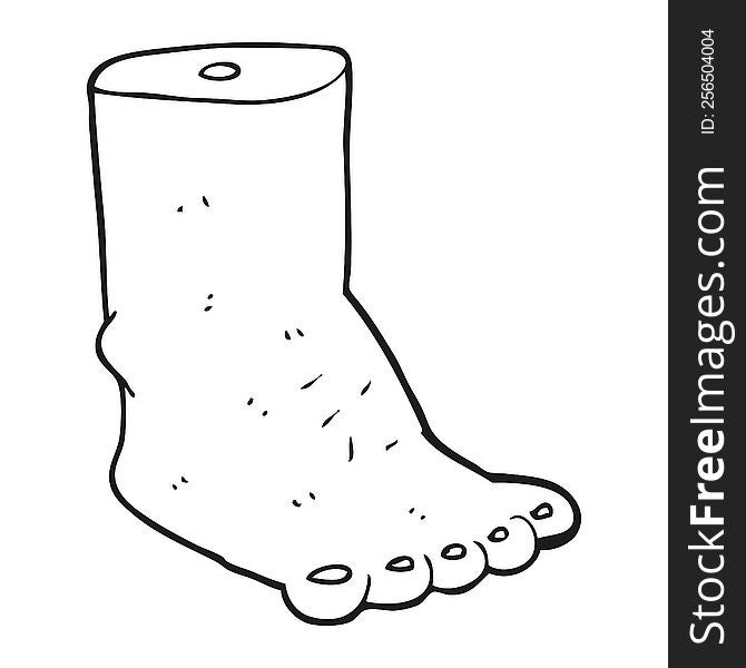 Black And White Cartoon Foot