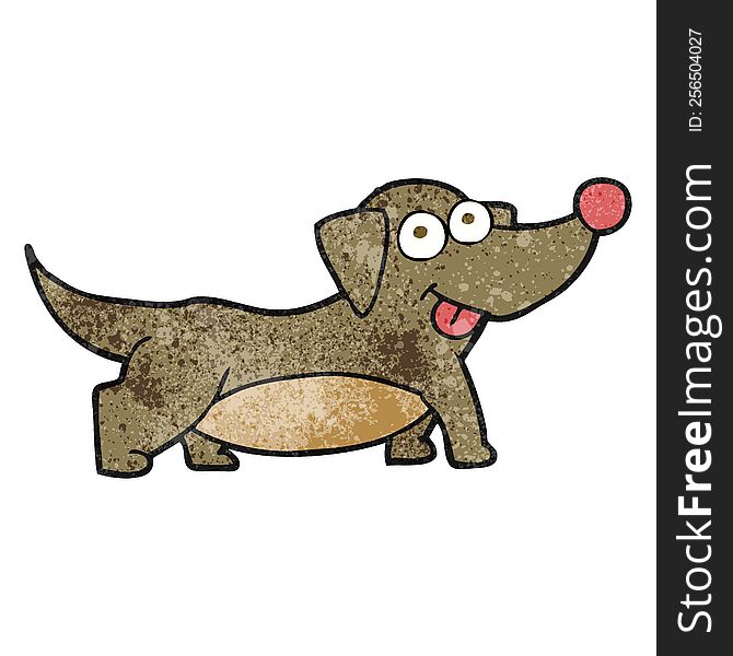 Textured Cartoon Happy Little Dog