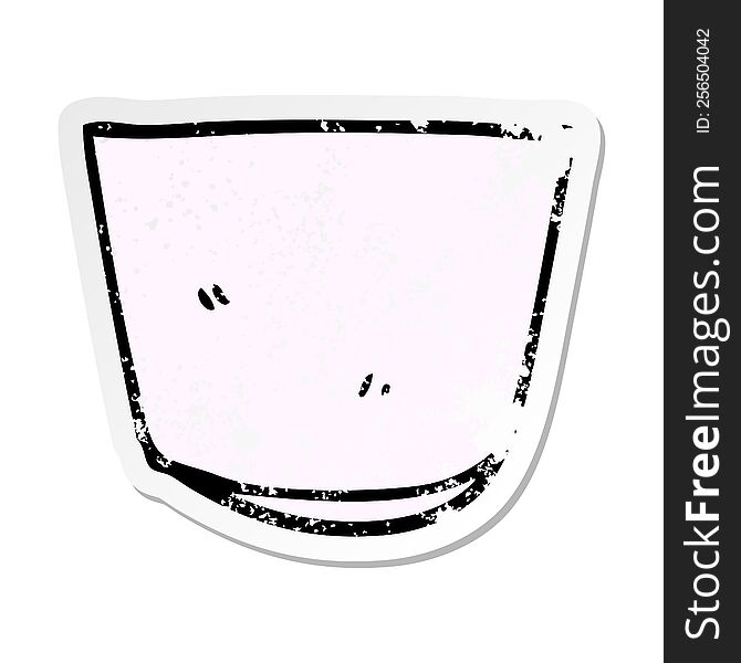 Distressed Sticker Of A Cartoon Glass