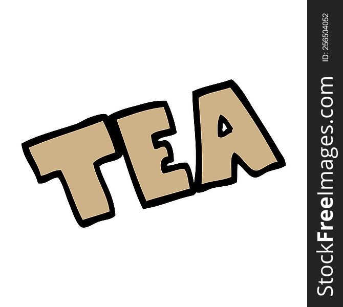 Cartoon Doodle Word Tea