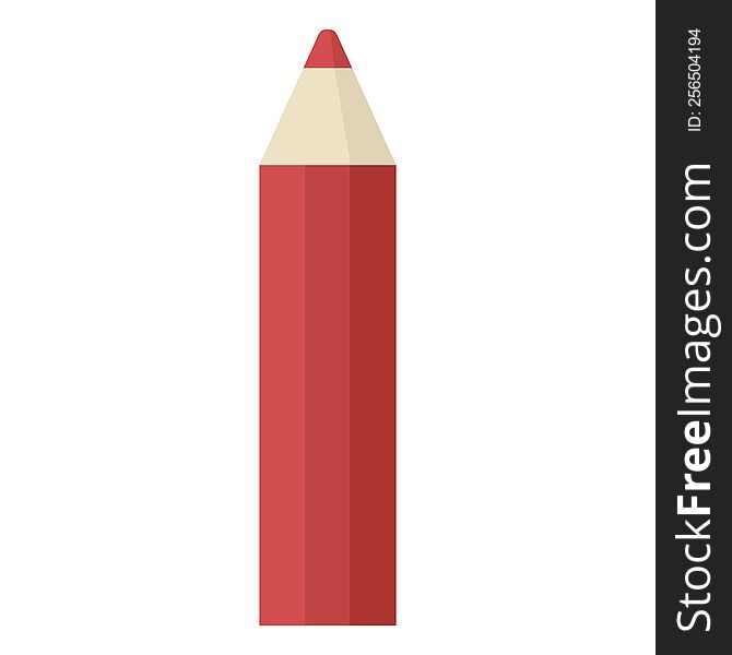 red coloring pencil graphic icon