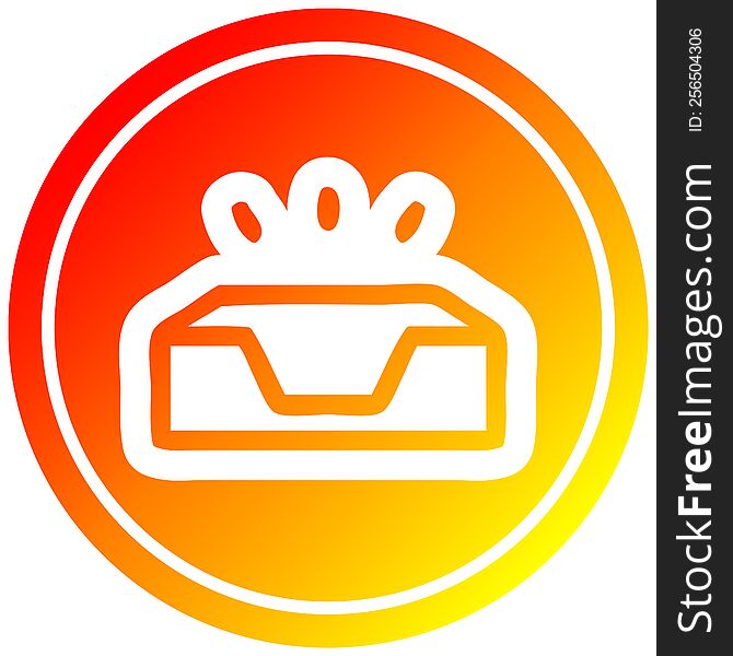 Empty In Tray Circular In Hot Gradient Spectrum