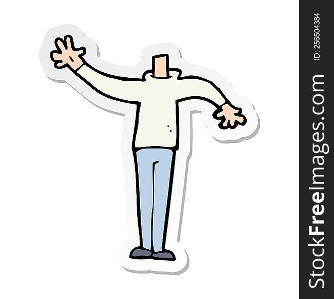 sticker of a cartoon male gesturing body