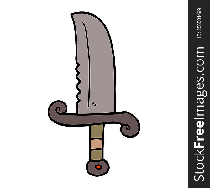 cartoon doodle jeweled sword