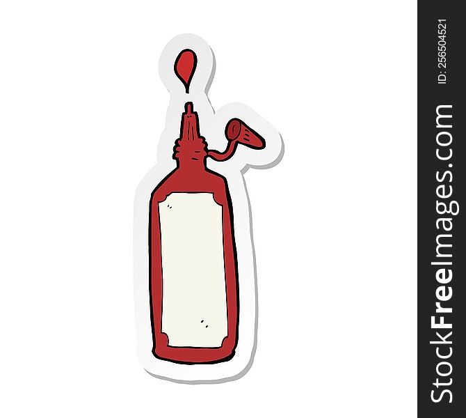 sticker of a cartoon ketchup bottle