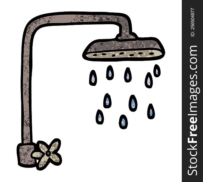 grunge textured illustration cartoon shower head