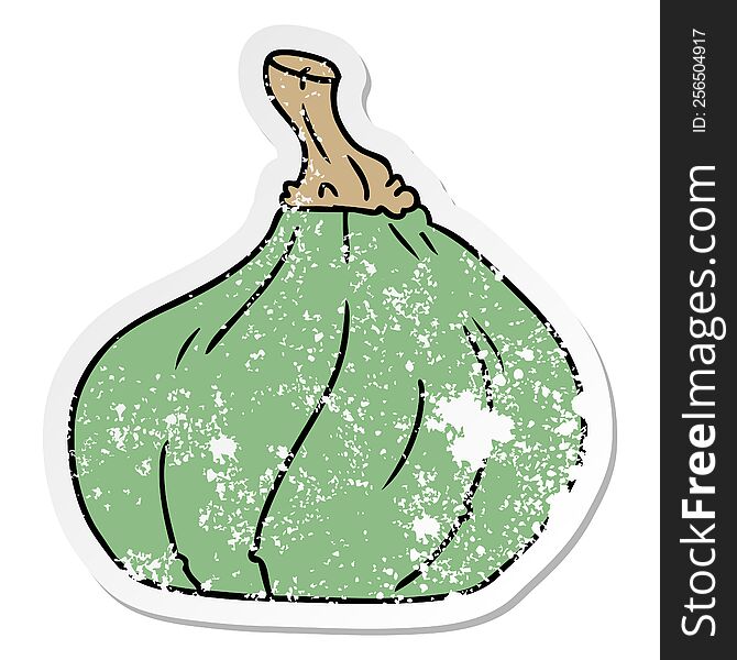 Distressed Sticker Cartoon Doodle Of A Pumpkin