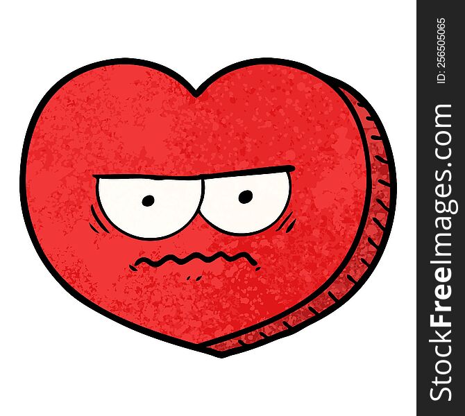 cartoon angry heart. cartoon angry heart