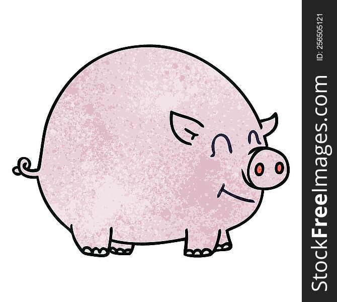 hand drawn quirky cartoon pig. hand drawn quirky cartoon pig