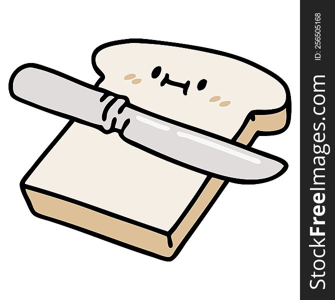 cartoon of a happy piece of toast