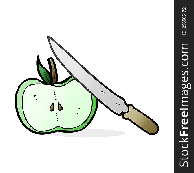 cartoon apple being sliced