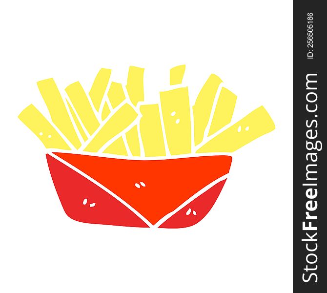 flat color illustration cartoon french fries