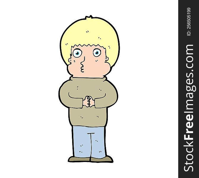 cartoon shy boy