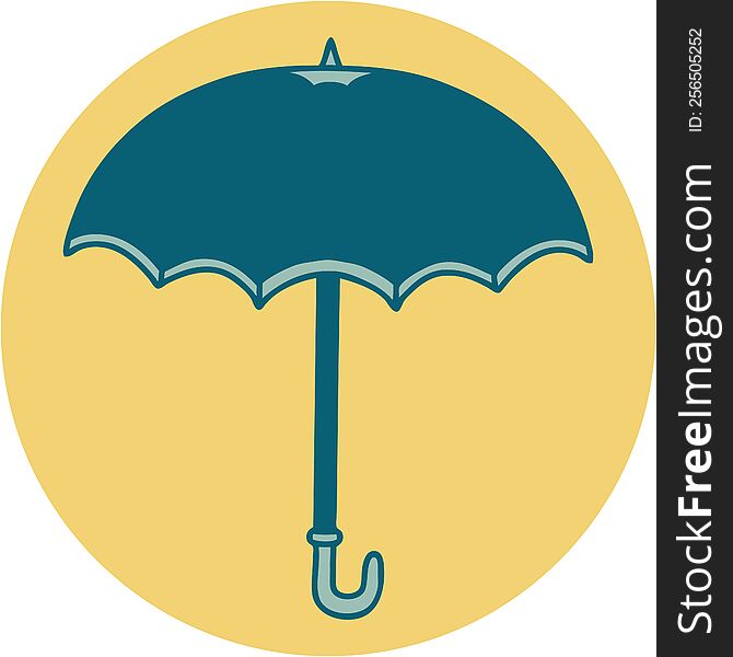 iconic tattoo style image of an umbrella. iconic tattoo style image of an umbrella