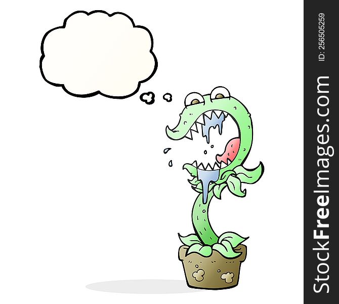 Thought Bubble Cartoon Carnivorous Plant