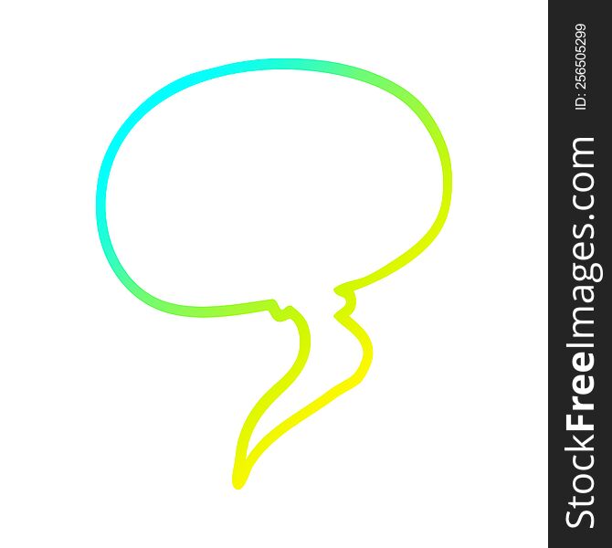 cold gradient line drawing of a cartoon speech bubble