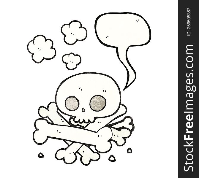Speech Bubble Textured Cartoon Pile Of Bones