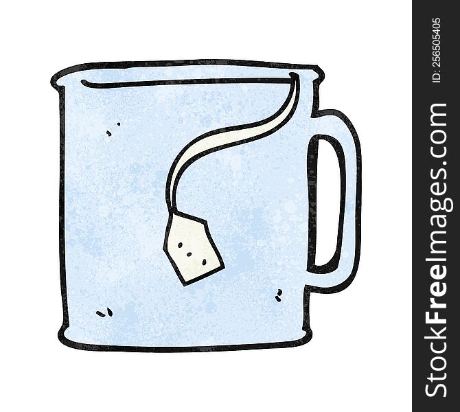 freehand textured cartoon mug of tea