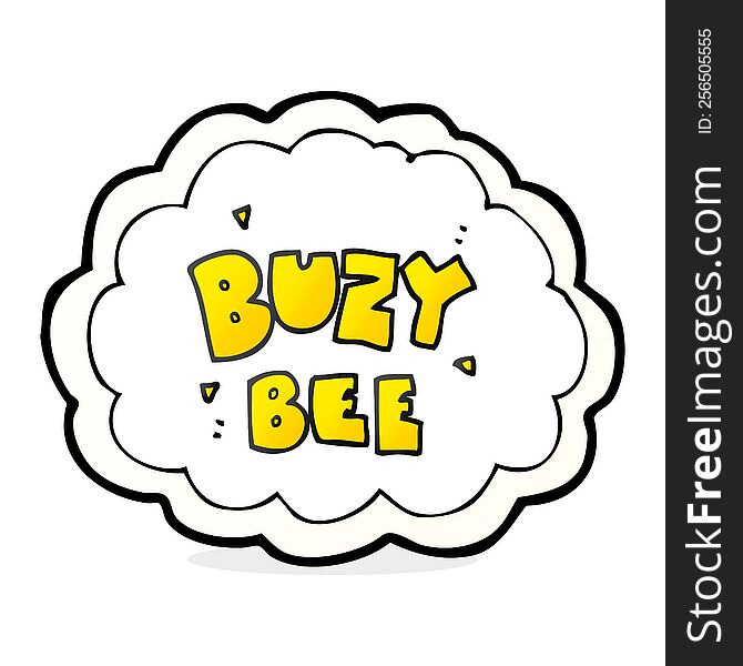 Cartoon Buzy Bee Text Symbol