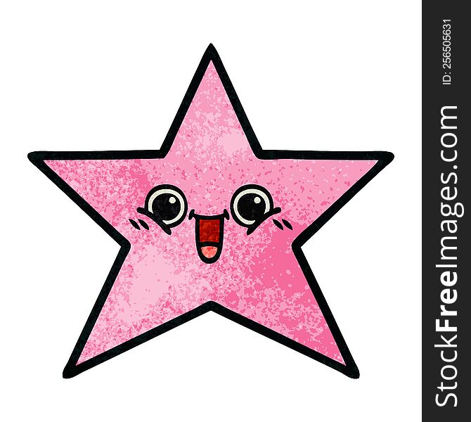 retro grunge texture cartoon star fish