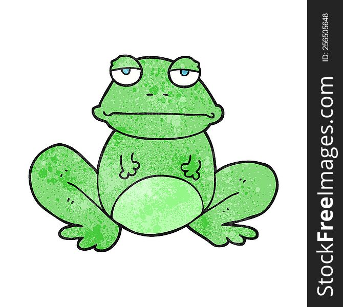 freehand textured cartoon frog