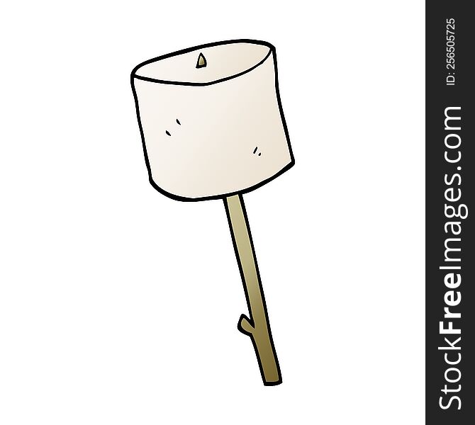 cartoon doodle marshmallow on stick