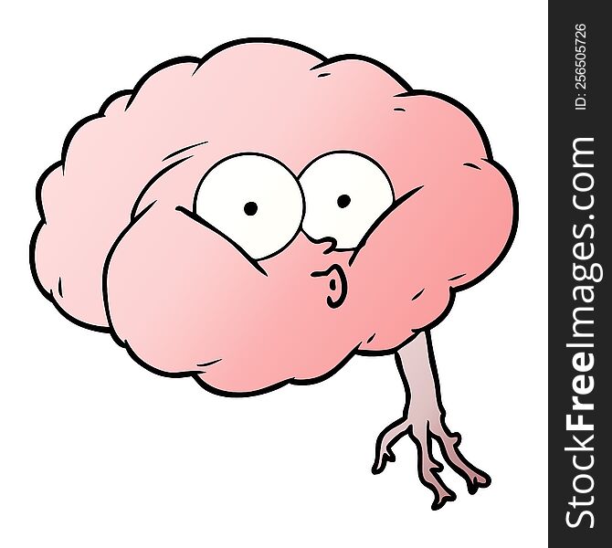 cartoon impressed brain. cartoon impressed brain
