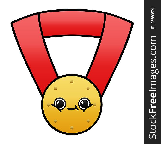 Gradient Shaded Cartoon Gold Medal