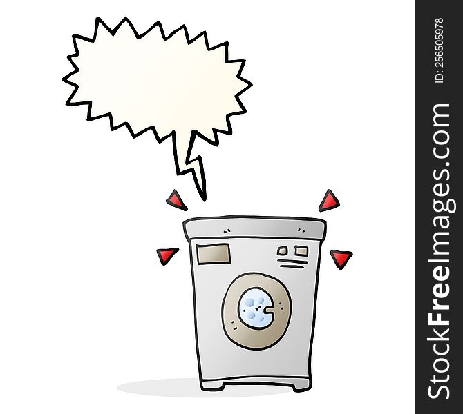 Speech Bubble Cartoon Washing Machine