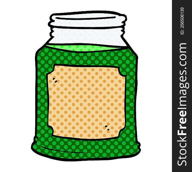 Cartoon Doodle Liquid In A Jar