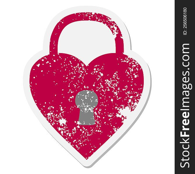 Valentine Heart Locket Grunge Sticker