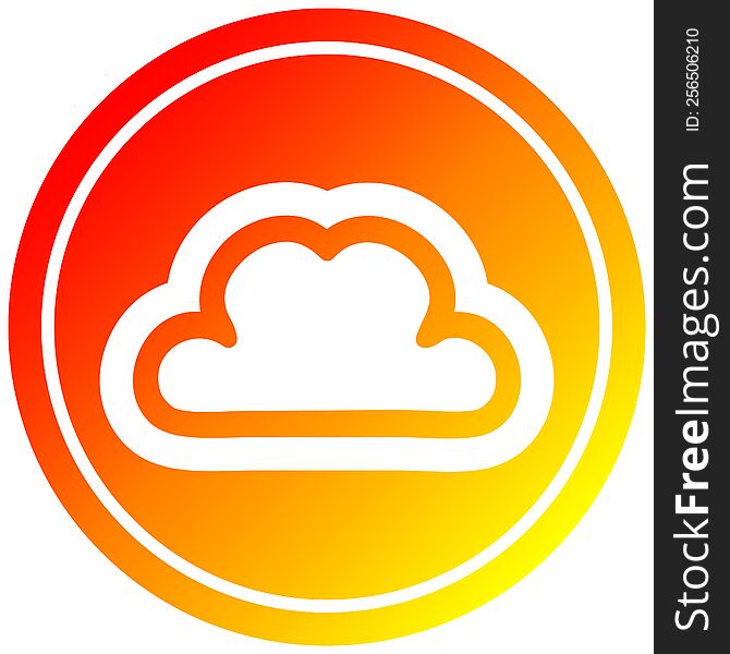 simple cloud circular icon with warm gradient finish. simple cloud circular icon with warm gradient finish