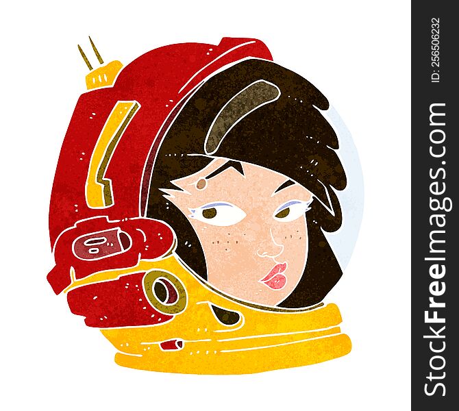 cartoon female astronaut