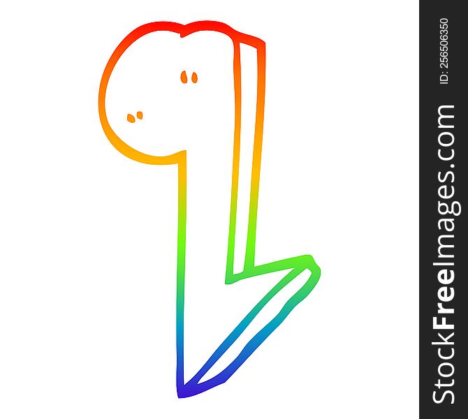Rainbow Gradient Line Drawing Cartoon Musical Notes
