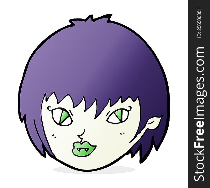 Cartoon Vampire Girl Face