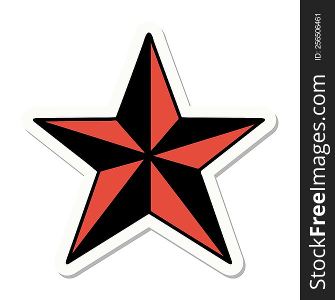 Tattoo Style Sticker Of A Star
