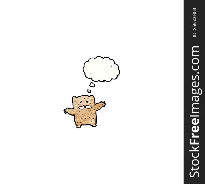 Little Bear With Thought Bubble Cartoon