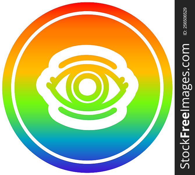 Staring Eye Circular In Rainbow Spectrum