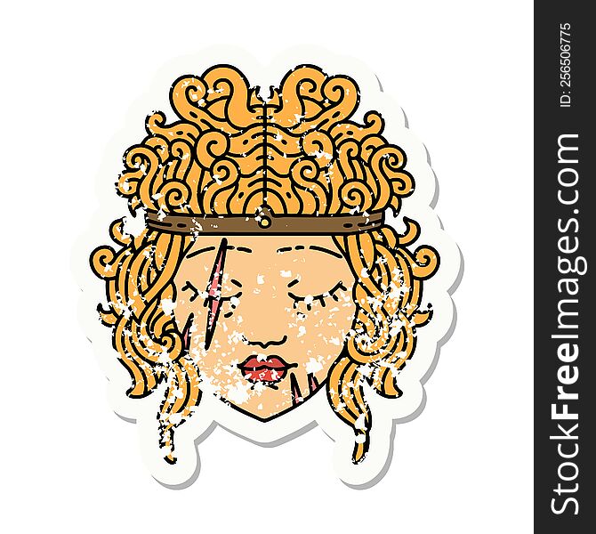 Human Barbarian Character Grunge Sticker