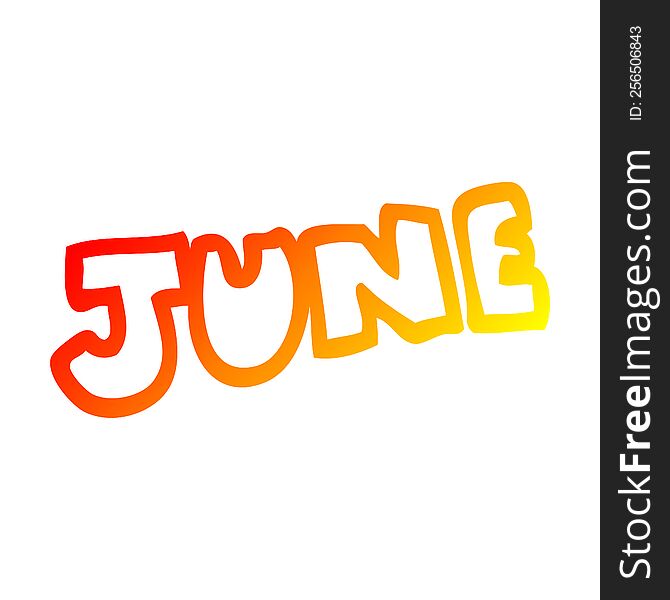 warm gradient line drawing of a cartoon month of june